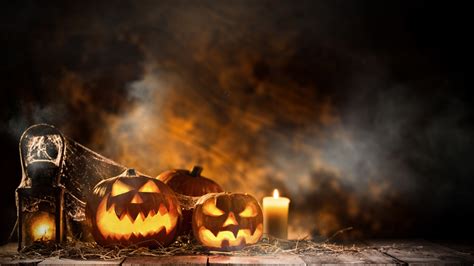 1600x900 Halloween Candle And Pumpkins 1600x900 Resolution Hd 4k