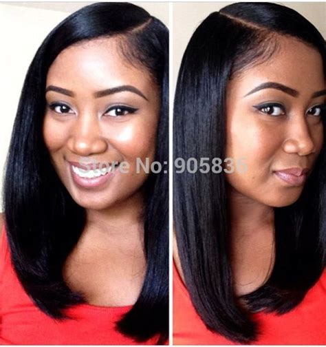 African American Womans Cute Bob Straight Hairstyle