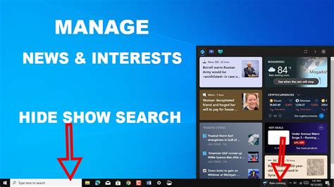 How To Enable And Disable News And Interests In Windows Hide Show Search Bar On The Taskbar