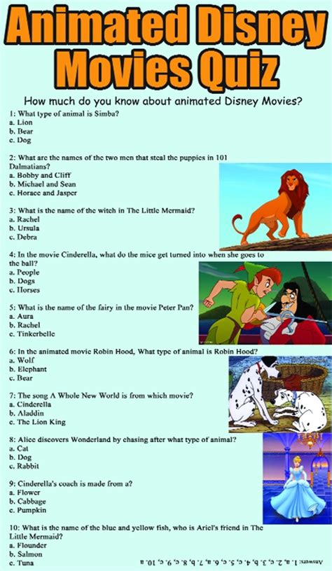 Disney Trivia Questions And Answers Printable Challenge Your