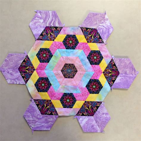 Katja Mareks The New Hexagon Millefiore Quilt Along Rosette 2
