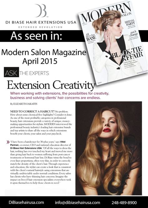 Di Biase Hair Extensions Usa Is Featured In Modern Salon Magazine