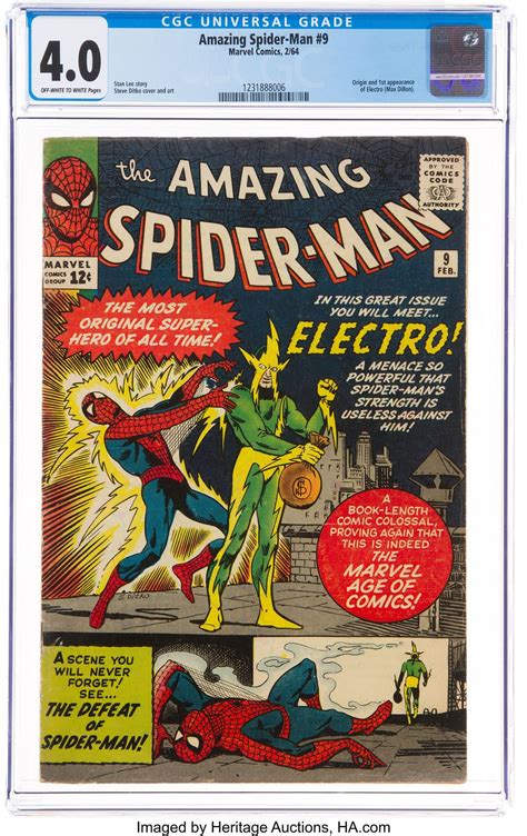 The Silver Age Debut Of Electro In Amazing Spider Man 9 At Auction