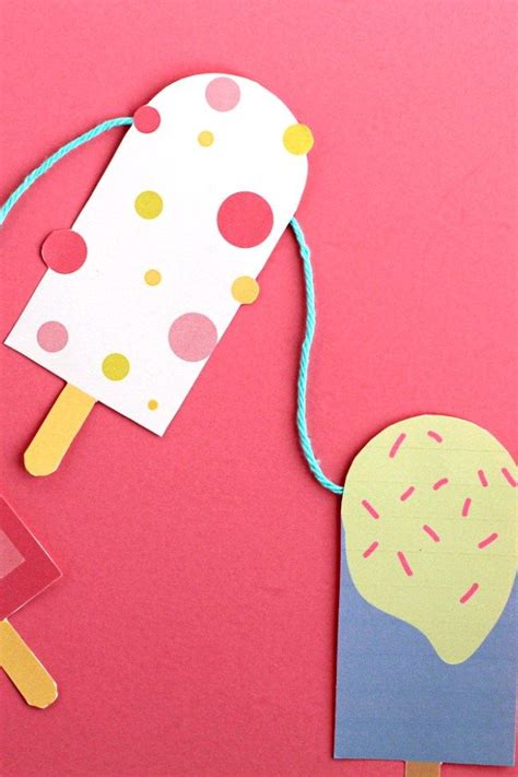 Easy Diy Popsicle Garland Free Printable Templates Diy Popsicle