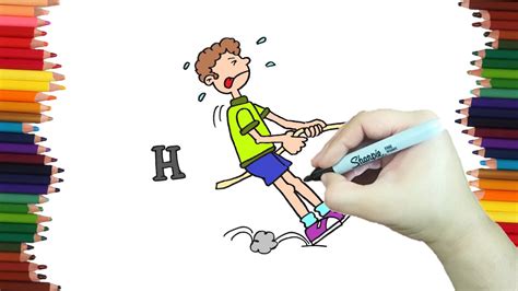 Como Hacer Un Dibujo Para La Palabra Halar Dibujos Con La Letra H
