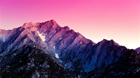 Desktop Wallpaper Pink Sunset Nature Sky Mountains