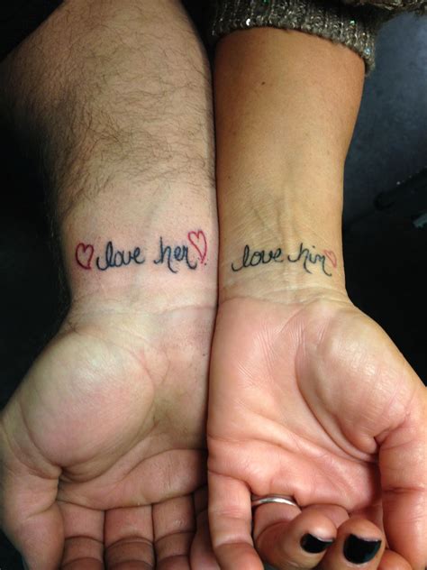 couple tattoo love the writing couple wrist tattoos couple tattoos tattoos