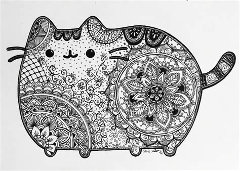 Pusheen Inspired Art Zentangle Doodles Mandalas Pinterest Pusheen