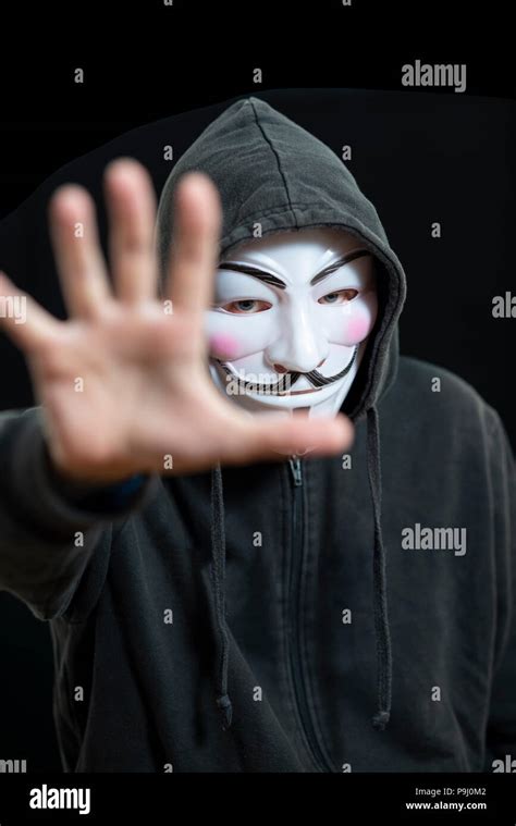 Guy Fawkes Mask Hack Hi Res Stock Photography And Images Alamy