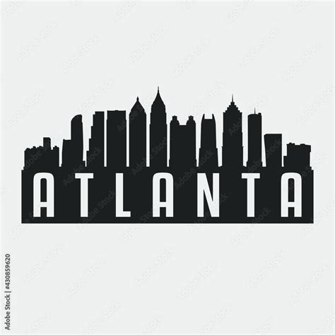 Atlanta Ga Usa Skyline Silhouette Vector Illustration Travel Clip