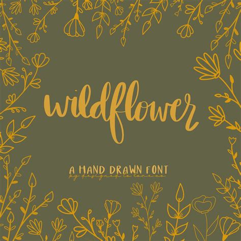 Wildflower Handwritten Font Digital Font Download For Etsy