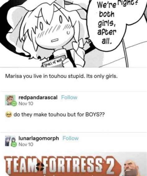 Were Ignts Both Marisa You Live In Touhou Stupid Its Only Girls