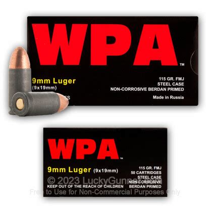 Mm Ammo For Sale Gr FMJ Wolf WPA Mm Luger Ammunition In Stock Rounds