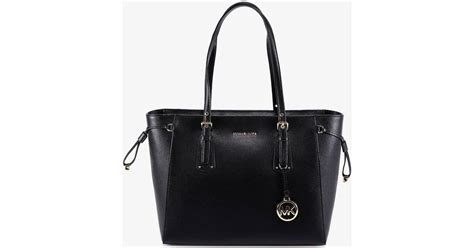 Michael Kors Leather Voyager In Black Lyst