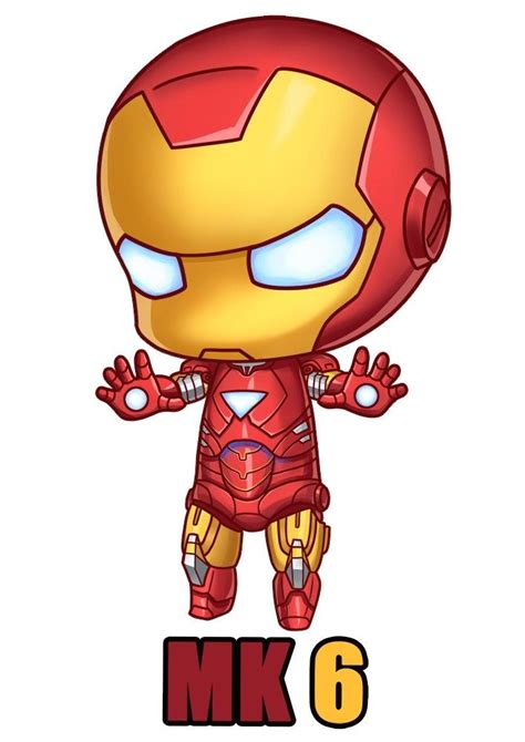 Iron Man Mk 6 Marvel Drawings Chibi Drawings Cartoon Drawings Easy