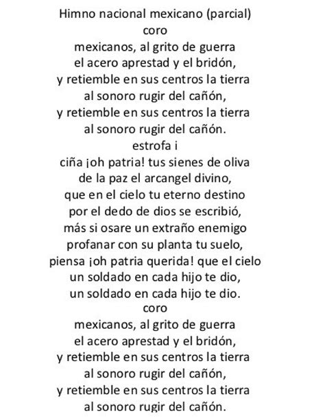 Himno Nacional Mexicano Version Escolar Educacion Civica Studocu
