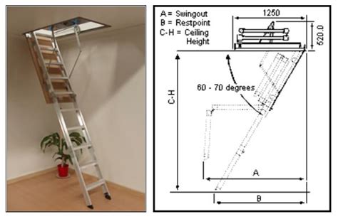 Aluminum access ladder, fixed ladder, access ladder. Attic / Ceiling Ladders - Access Boss Aluminium 12'6″ - 13 ...