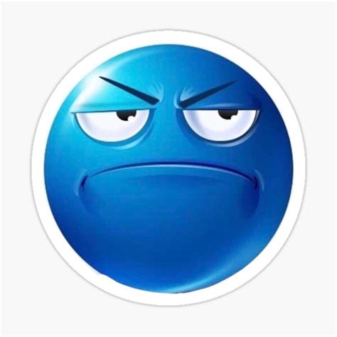 Blue Emoji Meme Annoyed Sticker By Silverwolf946 Redbubble