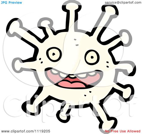 Vector Cartoon Of A White Virus Germ Bacteria 3 Royalty