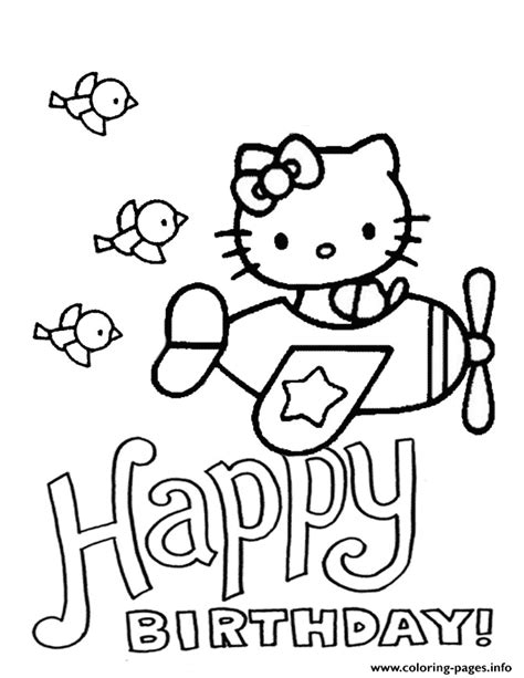 Top 44 free printable valentines day coloring pages online. Hello Kitty Plane And Birds Birthday Coloring Pages Printable
