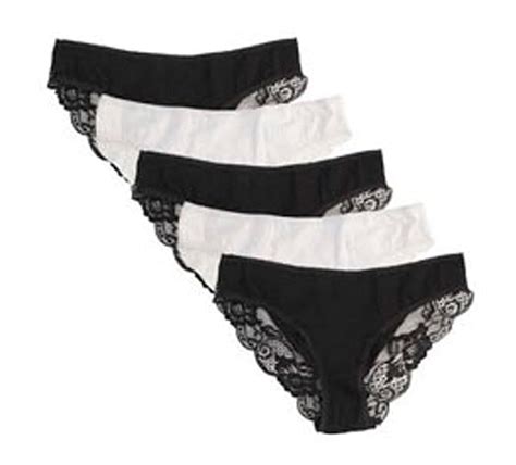 Anuci Ladies 5 Pack Ladies Brazilian Briefs With Cotton Stretch Lace