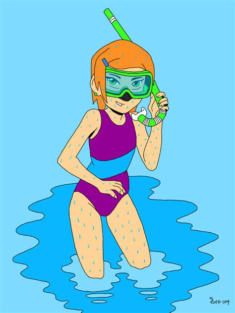 Ben 10 Gwen Swimsuit Snorkel Colored By Nadreog On Deviantart
