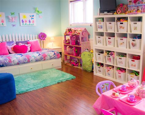 An Organized Playroom Daycareplay Areas Girls Room Organization