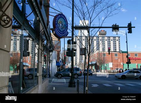 Greektown, Chicago, Illinois. Greek Islands Restaurant Stock Photo - Alamy