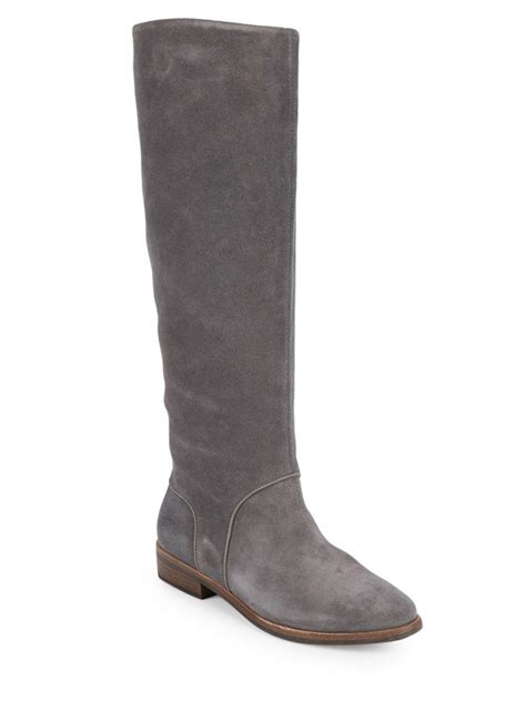 ugg daley suede knee high boots in gray lyst