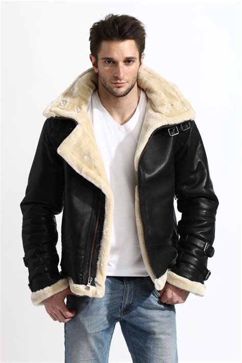 Leather Bomber Jacket With Fur Hood