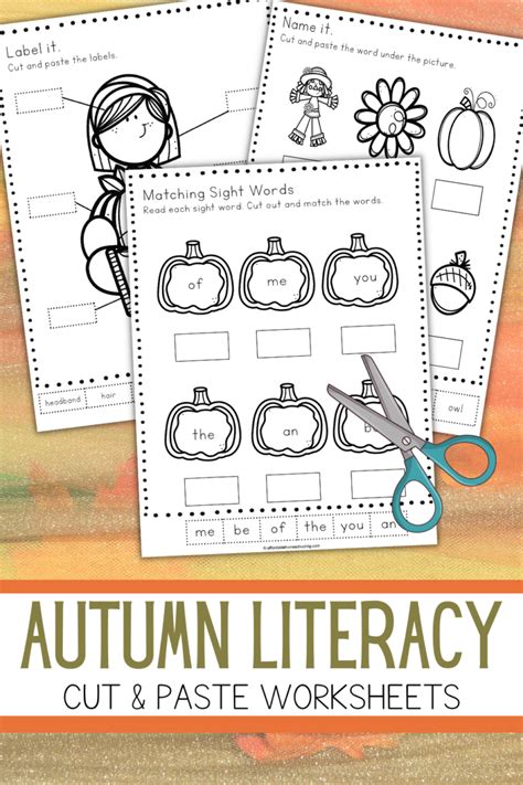 Free Fall Cut And Paste Worksheets Literacy Fun