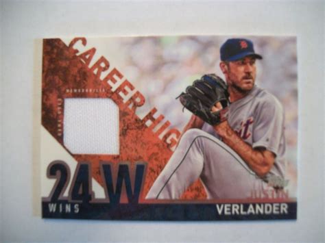 JUSTIN VERLANDER 2015 TOPPS SERIES 2 GAME WORN JERSEY CARD DETROIT