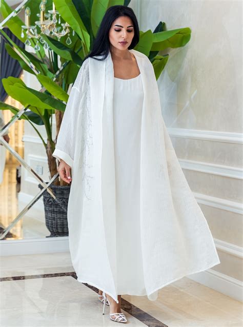 Ivory Bisht Set Modern And Ethereal Ivory Bisht Abaya And Camisole