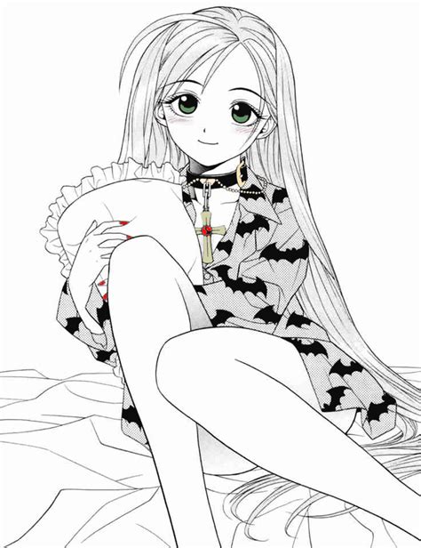 Vampire Anime Coloring Pages Coloring And Drawing