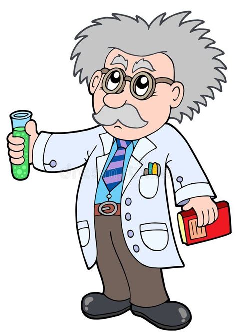 Cartoon Scientist Cartoon Scientist On White Background Vector