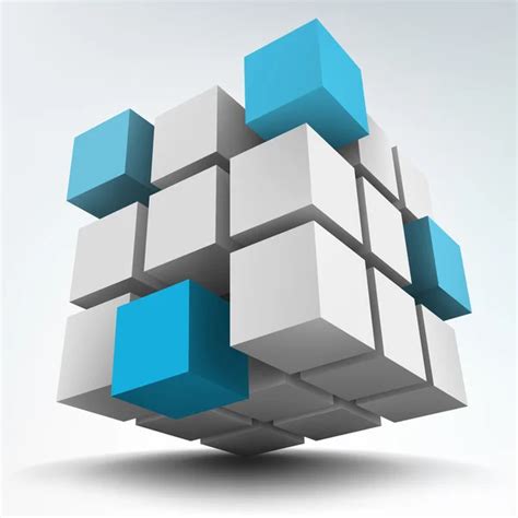 Composition Cubes 3d Composition With 3d Cubes — Stock Vector