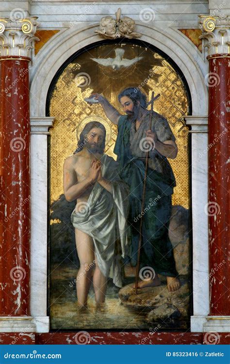 Baptism Of The Lord Fresco At St Catherine Of Alexandria Church In