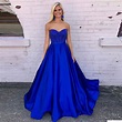 Elegant Sweetheart Royal Blue Prom Dress,A Line Formal Gown With Beaded ...