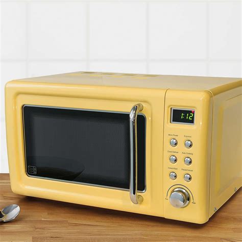 Retro 20l 800w Yellow Digital Microwave Dunelm Retro Kitchen
