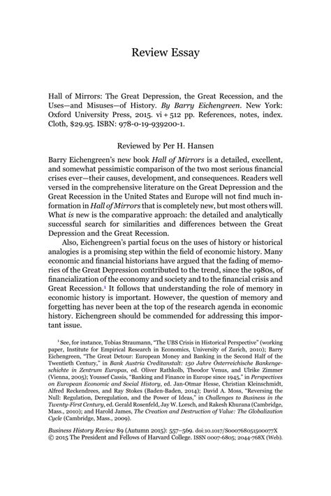 Overview questions to each student. (PDF) Hall of Mirrors: The Great Depression, the Great ...