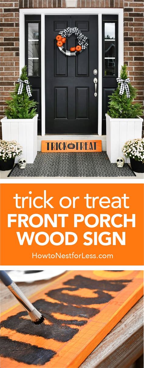 Click here and download the 10 halloween porch signs svg files graphic · window, mac, linux · last updated 2020 · commercial licence included ✓. Halloween Front Porch Ideas: Trick or Treat Wood Sign