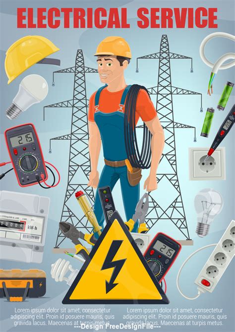 Cartoon Electrician Vector Free Download