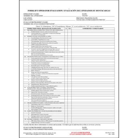 It is interesting that when someone mentions the here is the location of the best forklift certification card template download that we found on the internet: Forklift Operator Evaluation Form, Spanish, Forklift ...
