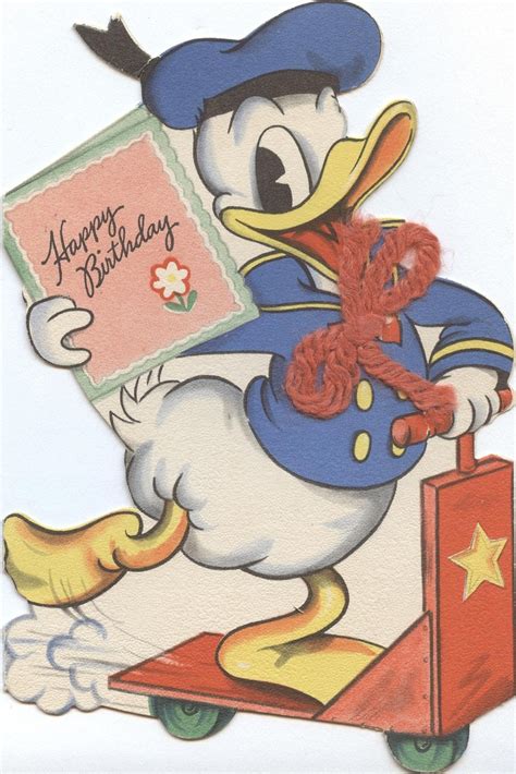 10 B 152 3 Donald Duck Birthday Card Duck Birthday Vintage Birthday
