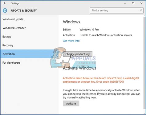 Fix Activation Error 0x803f7001 On Windows 10