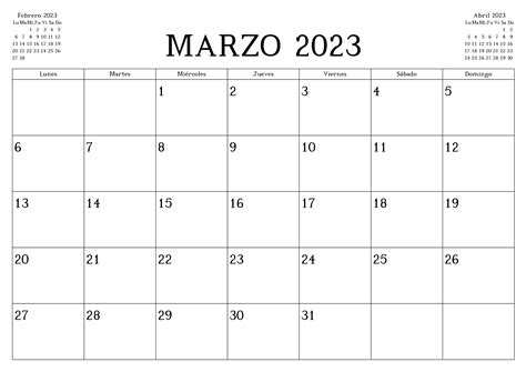 Editable Calendario Marzo 2023 Para Imprimir Docalendario