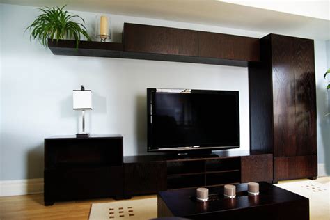 Contemporary Wall Unit And Integrated Bar Contemporary Living Room