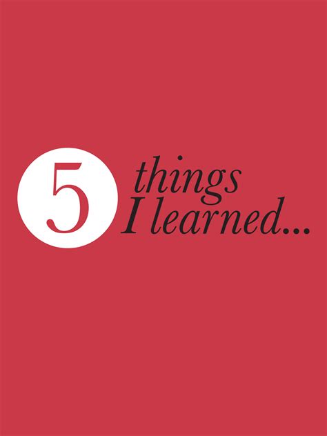 5 Things I Learned Medium
