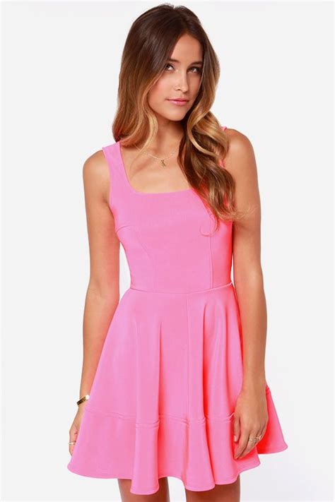 Home Before Daylight Neon Pink Dress Neon Pink Dresses Neon Dresses