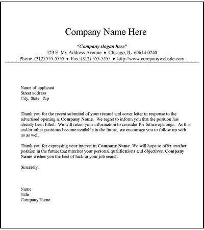 10 cover letter templates to perfect your next job application. Job Position Filled Letter